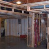 Framing for the basement living room in home on Bradley Boulevard in Bethesda, MD.