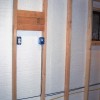 Wall insulation, framing,  electrical and plasma TV mount in basement remodel of home on Bradley Boulevard in Bethesda, MD.