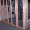Framing for the utility room during basement remodel in home on Bradley Boulevard in Bethesda, MD.